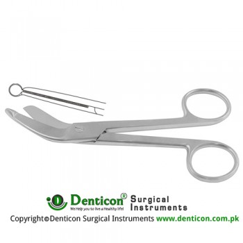 Lister-Excentric Bandage Scissor One Serrated Cutting Edge Stainless Steel, 19 cm - 7 1/2"